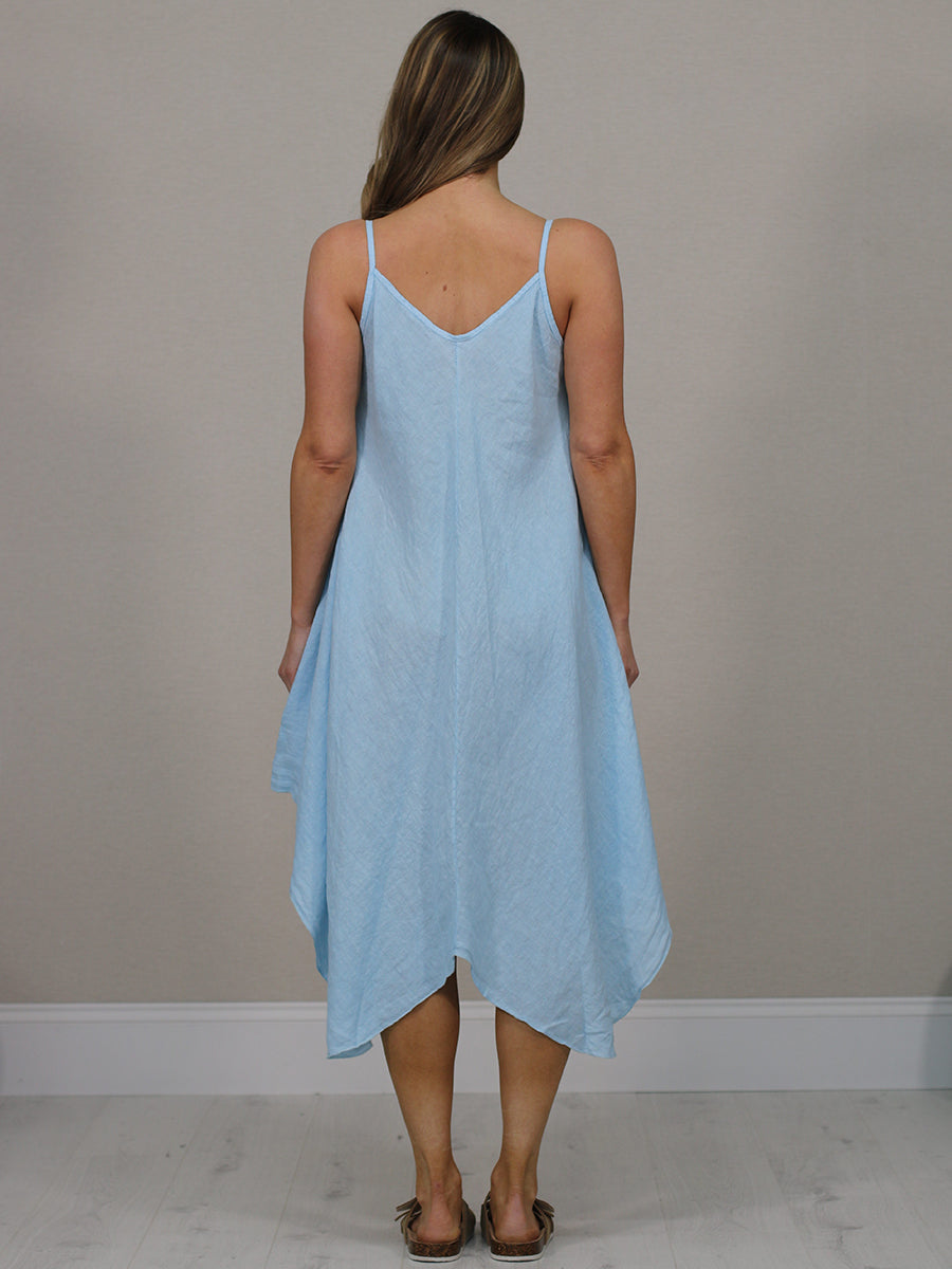 Sleeveless Plain Linen Cami Dress