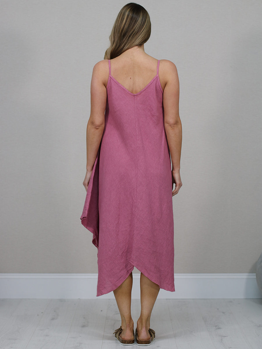 Sleeveless Plain Linen Cami Dress