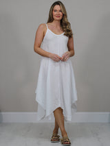 Linen Cami Dress white