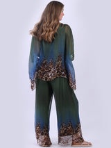 Ladies Batwing 2 Layered Leopard Silk Tunic Top