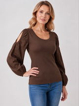 Women Embroidered Cut Sleeves Cotton Top