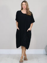 Solid Cotton Dress Black
