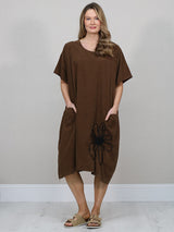 Solid Cotton Dress Chocolate