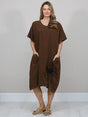 Solid Cotton Dress Chocolate