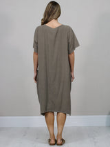 Floral Applique Baggy Cotton Dress