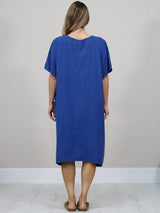 Floral Applique Baggy Cotton Dress