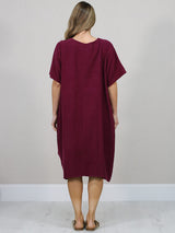 Floral Applique Baggy Cotton Dress