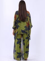 2 Layered Floral Batwing Silk Tunic Top