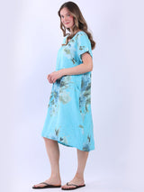 Floral Linen Slouchy Dress