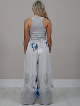 Italian Floral Print Ladies Linen Palazzo