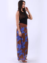 2 Layered Wide Leg Floral Silk Trouser