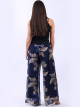 2 Layered Wide Leg Floral Silk Trouser