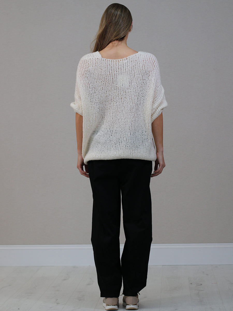 Solid Woolen Knit Button Down Cardigan
