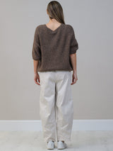 Solid Woolen Knit Button Down Cardigan