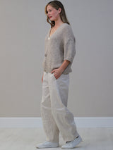 Solid Woolen Knit Button Down Cardigan