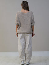 Solid Woolen Knit Button Down Cardigan
