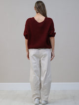 Solid Woolen Knit Button Down Cardigan