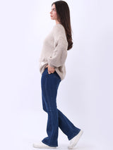 Hearts Knitted Baggy Woolen Jumper