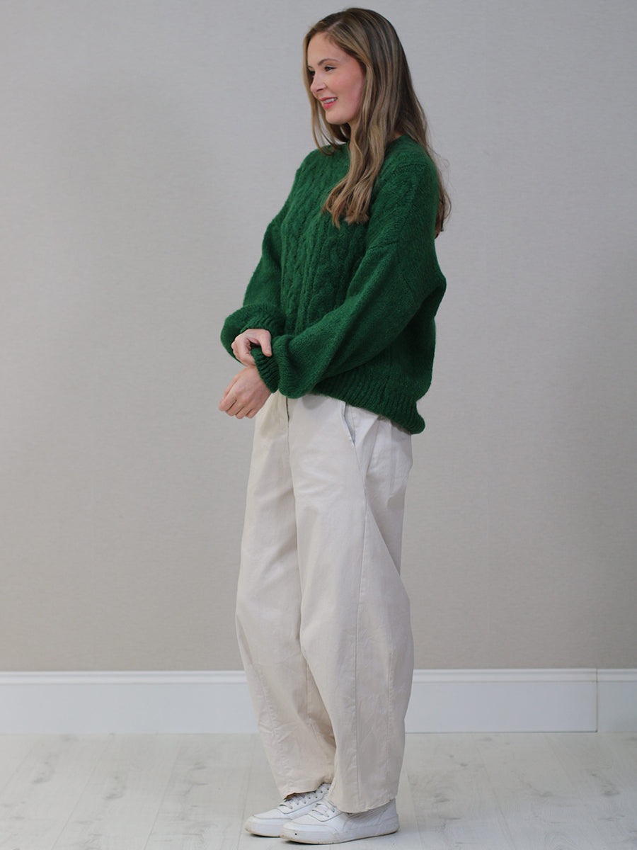 Drop Shoulders Wool Knitted Jumper