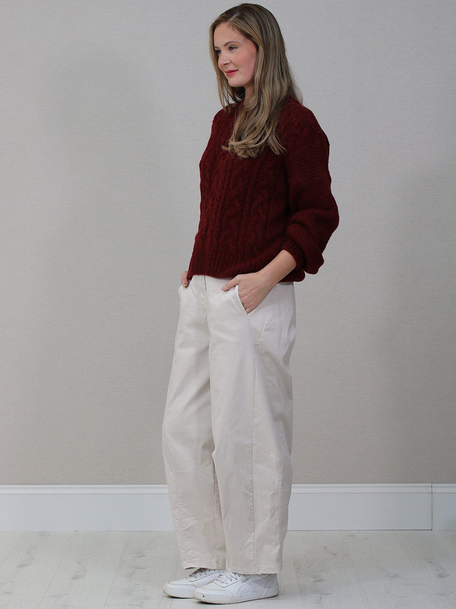 Drop Shoulders Wool Knitted Jumper