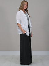 Shawl Collar Plain Linen Jacket