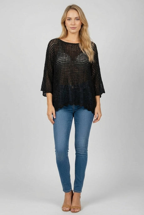 Batwing Crochet Knitted Top