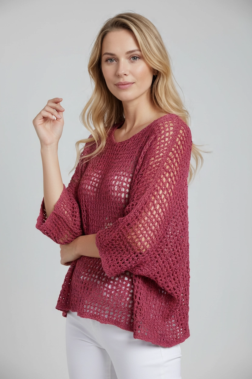 Batwing Crochet Knitted Top