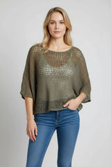 Batwing Crochet Knitted Top