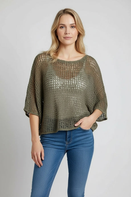 Batwing Crochet Knitted Top