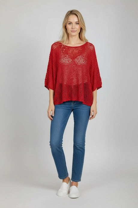 Batwing Crochet Knitted Top