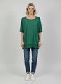 Raw Edges Linen Top Gucci Green