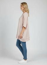 Solid Linen Raw Edges Baggy Top