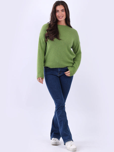 Plain Knitted Crop Boxy Jumper