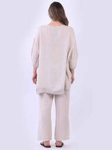 Women Oversized Dipped Hem Linen Top