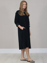 Solid Corduroy Oversized Midi Dress