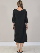 Solid Corduroy Oversized Midi Dress