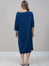 Solid Corduroy Oversized Midi Dress