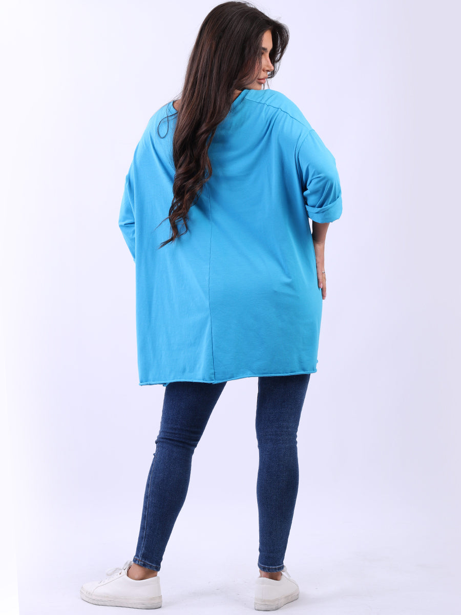 Solid Cotton Baggy Tunic Top