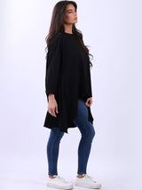 Solid Cotton Baggy Tunic Top