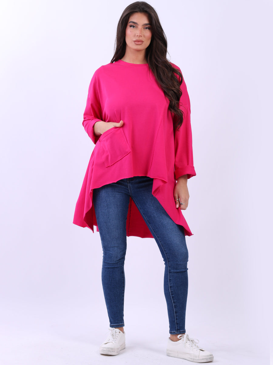 Solid Cotton Baggy Tunic Top