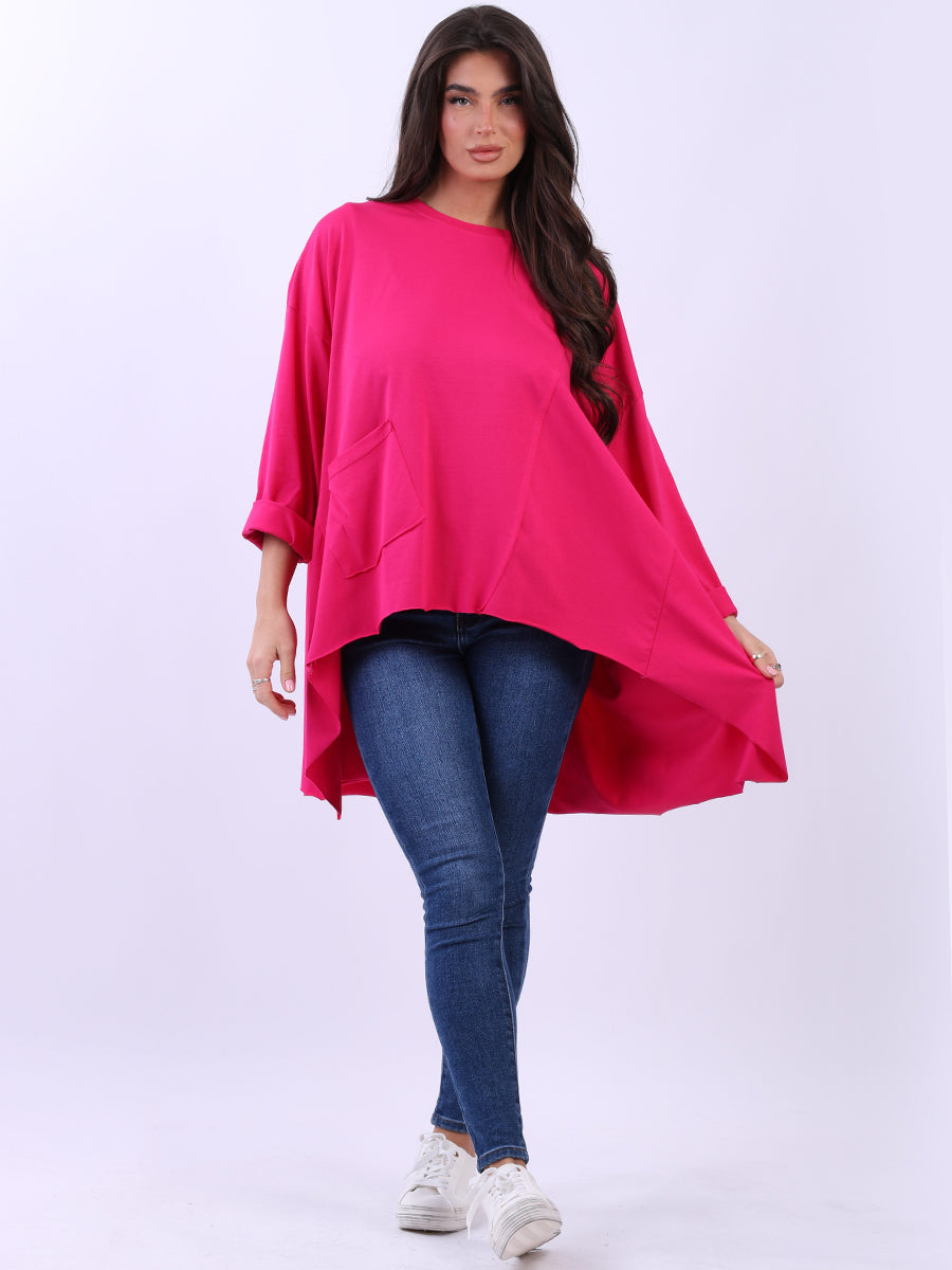 Solid Cotton Baggy Tunic Top