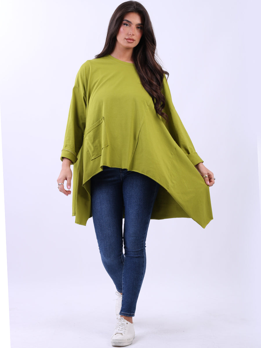 Solid Cotton Baggy Tunic Top