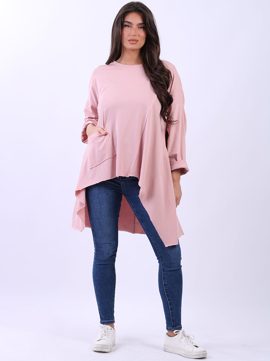 Solid Cotton Baggy Tunic Top