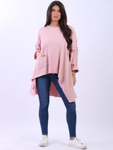 Solid Cotton Baggy Tunic Top