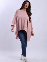 Solid Cotton Baggy Tunic Top