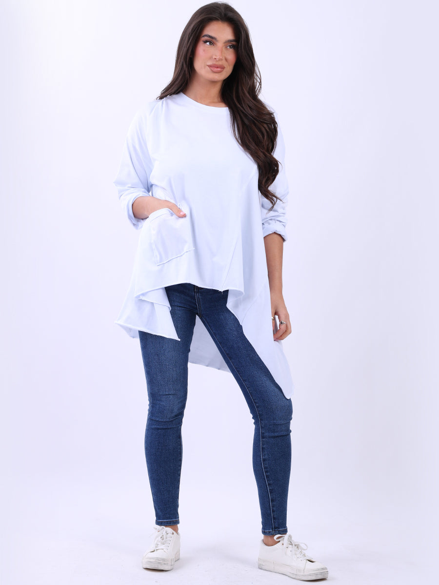 Solid Cotton Baggy Tunic Top