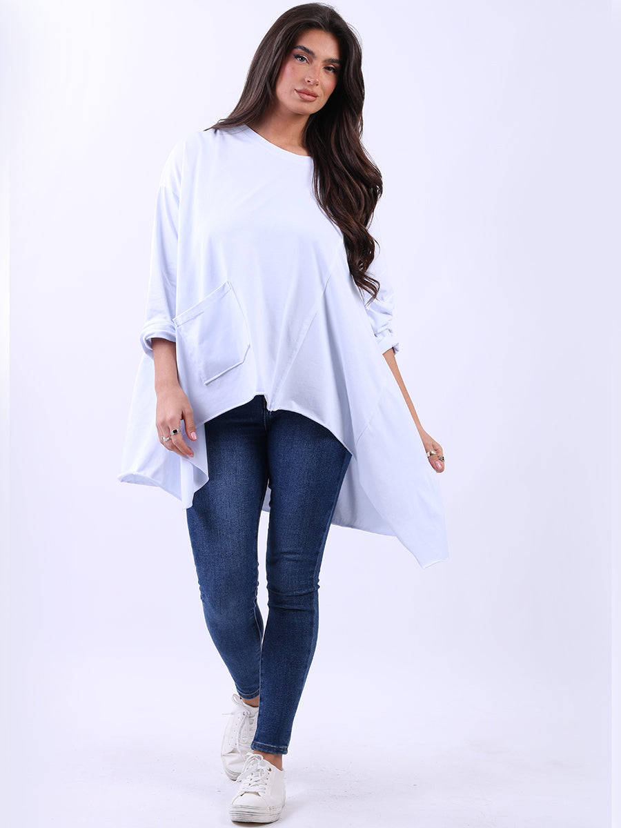 Solid Cotton Baggy Tunic Top