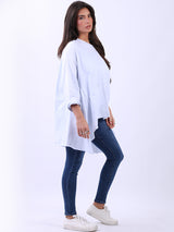 Solid Cotton Baggy Tunic Top