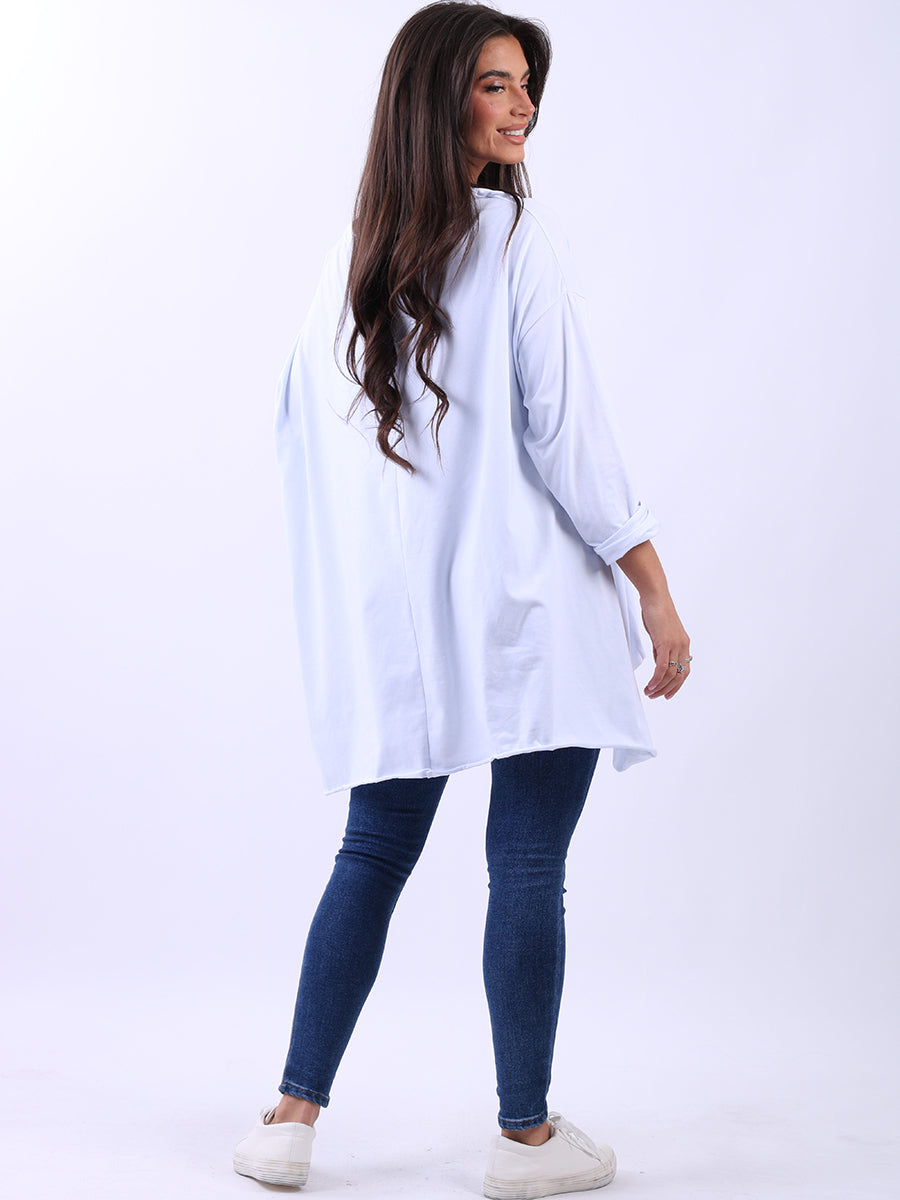 Solid Cotton Baggy Tunic Top