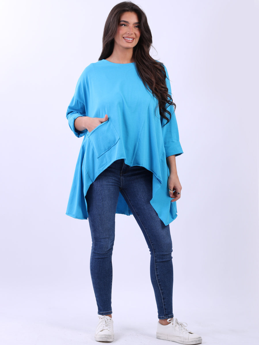 Solid Cotton Baggy Tunic Top